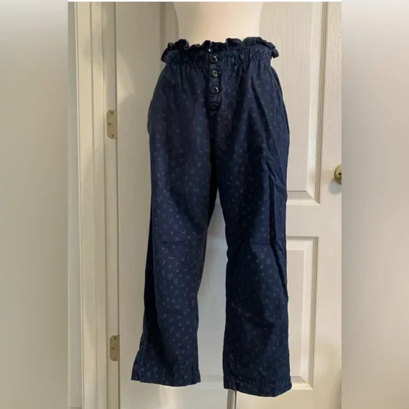 The Great. Gunny Sack Trouser High Rise Trouser Blue Floral Size 2 - Picture 1 of 8